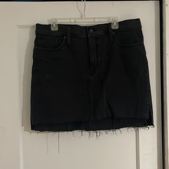 Madewell Stretch Denim Straight Mini Skirt in Lunar Wash: Step-Hem Ed.🖤🌝 Sz 32 - Picture 5 of 8